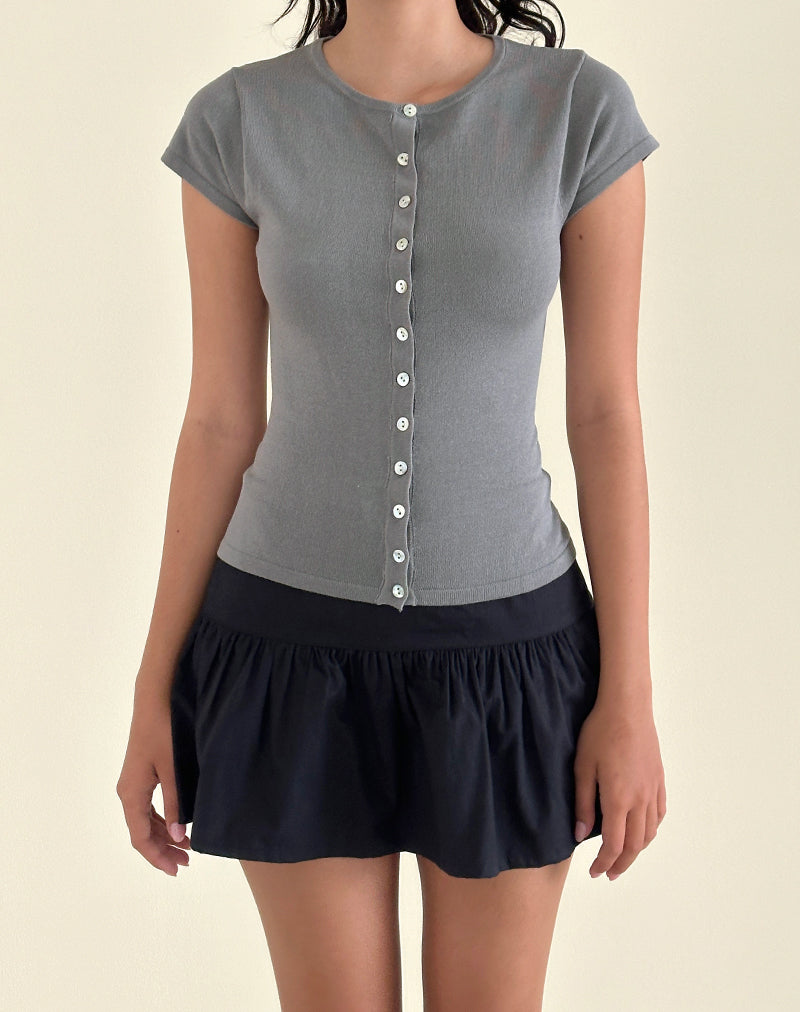 Image de l'Elmira Top en tricot plat Gris