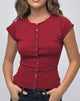 Image de Elmira Top in Knit Burgundy