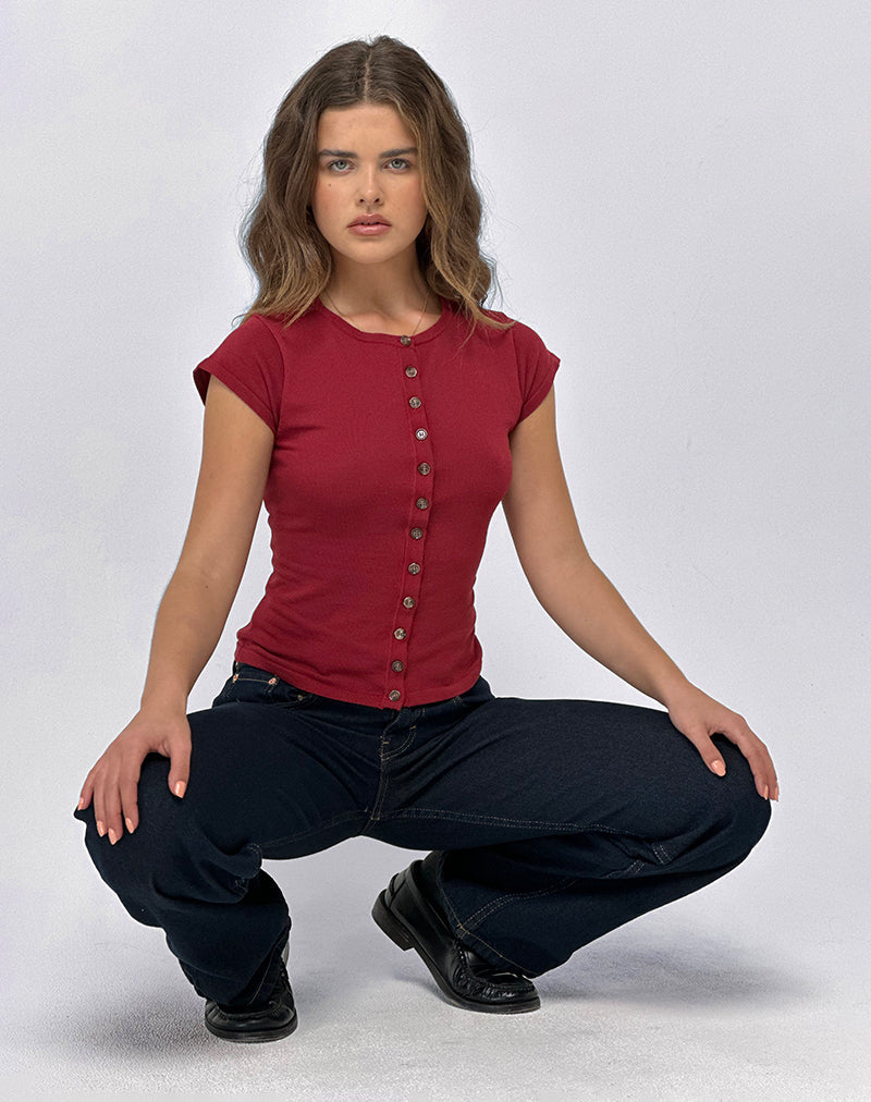 Image de Elmira Top in Knit Burgundy