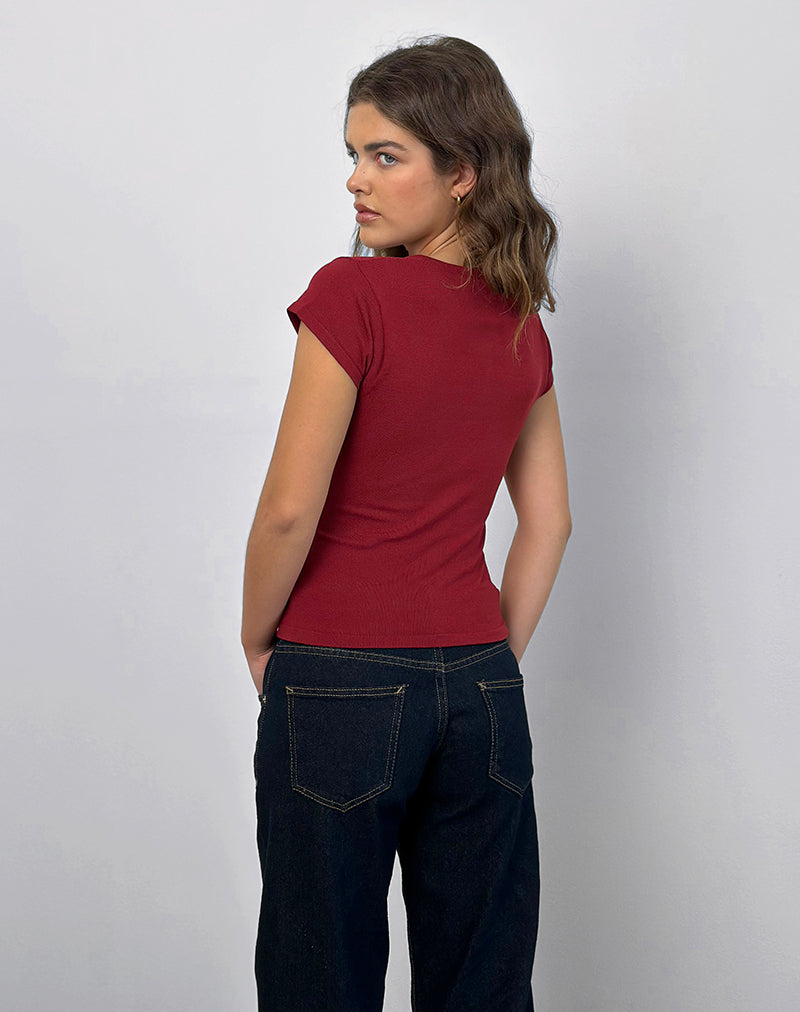 Image de Elmira Top in Knit Burgundy