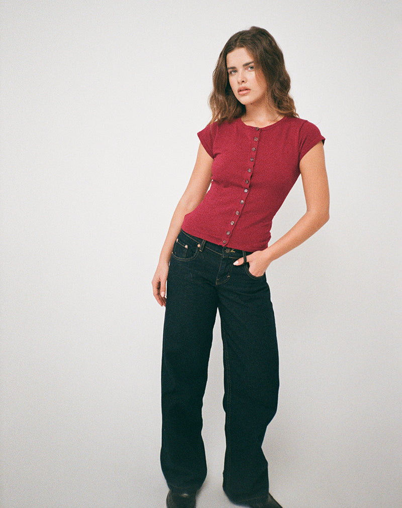 Image de Elmira Top in Knit Burgundy