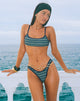 Image de Elvina Bikini Top in Irregular Stripe Green