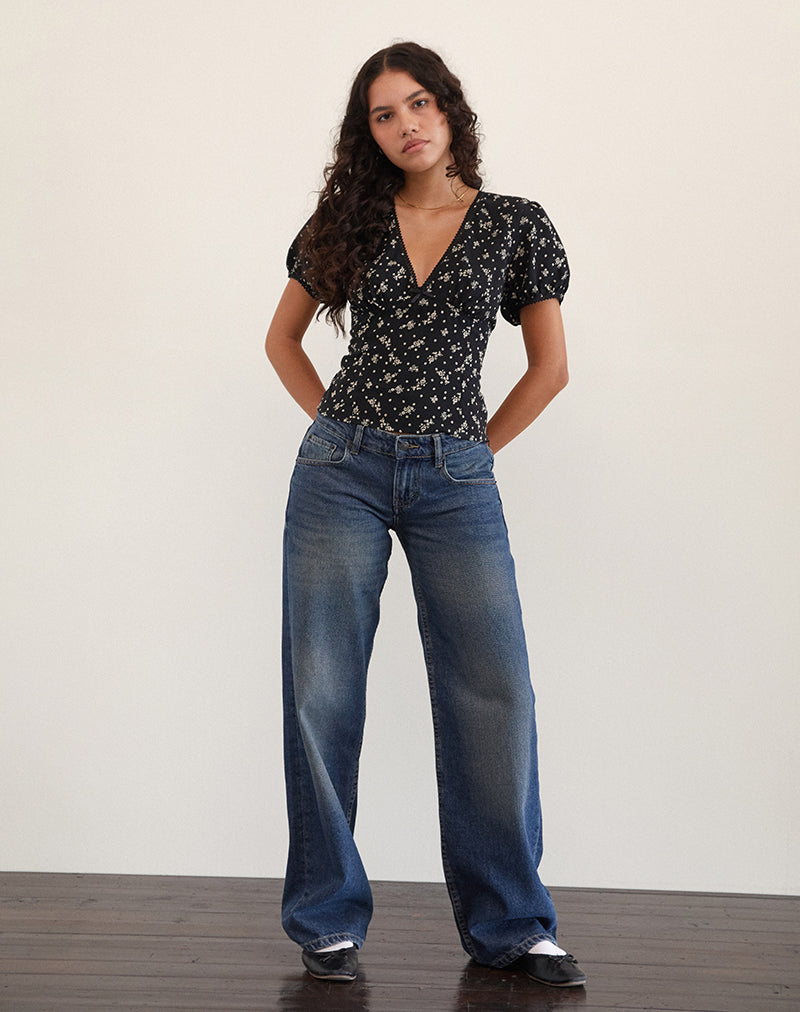Image de Elvita Top in Floral Land Black