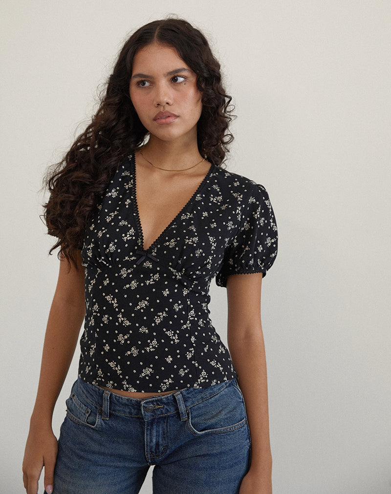 Image de Elvita Top in Floral Land Black