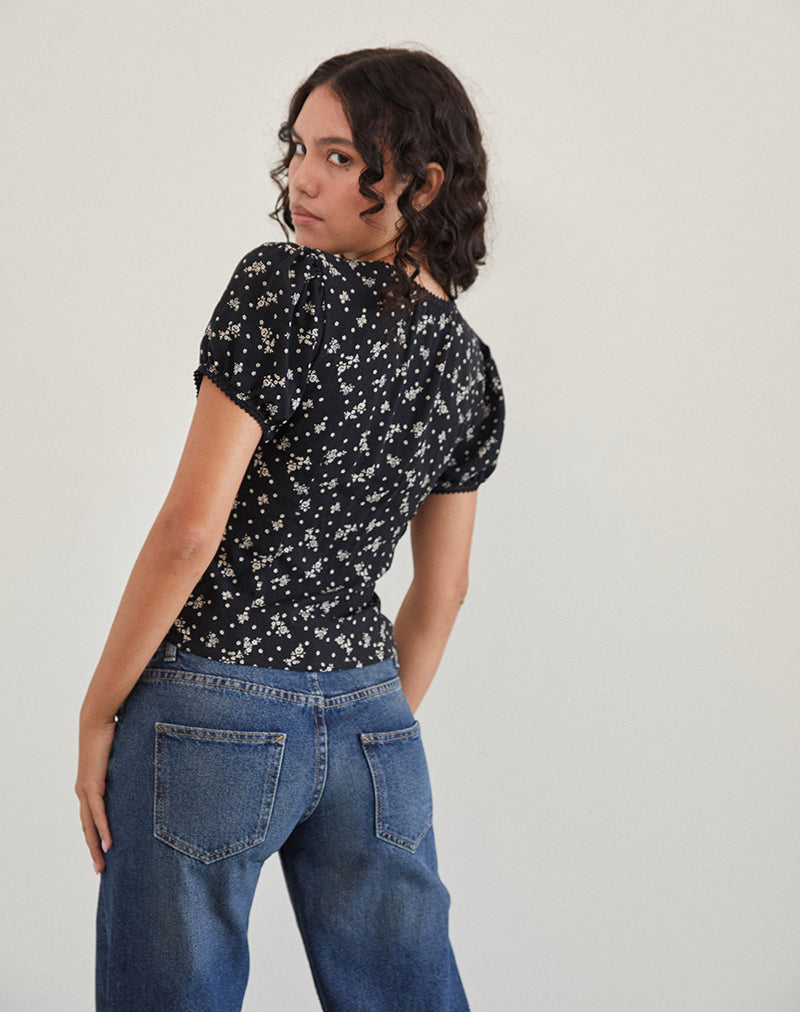 Image de Elvita Top in Floral Land Black