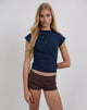 Image de Elyra Top asymétrique en tricot Navy