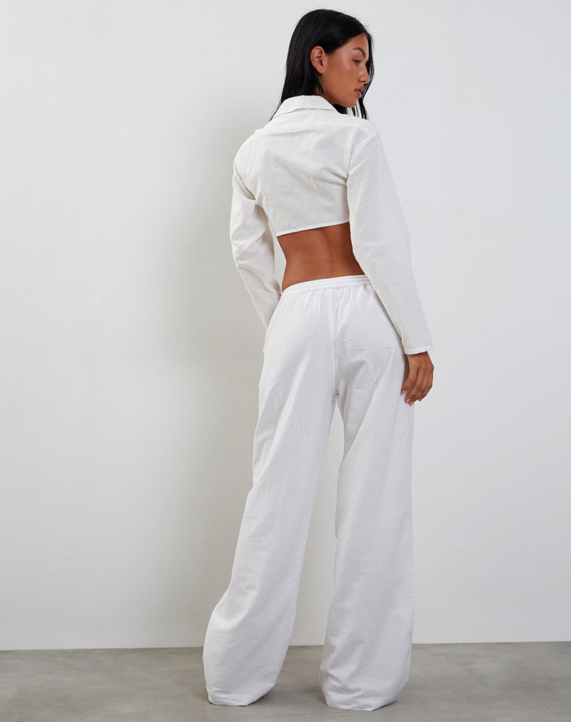 Image of Elyse Cropped Shirt in Off White