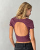 Image de Elyto Ribbed Open Back Tee in Mauve