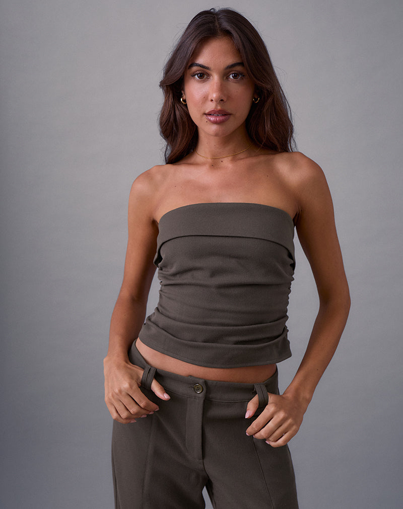 Image de Elzi Corset Top in Tailoring Dark Olive
