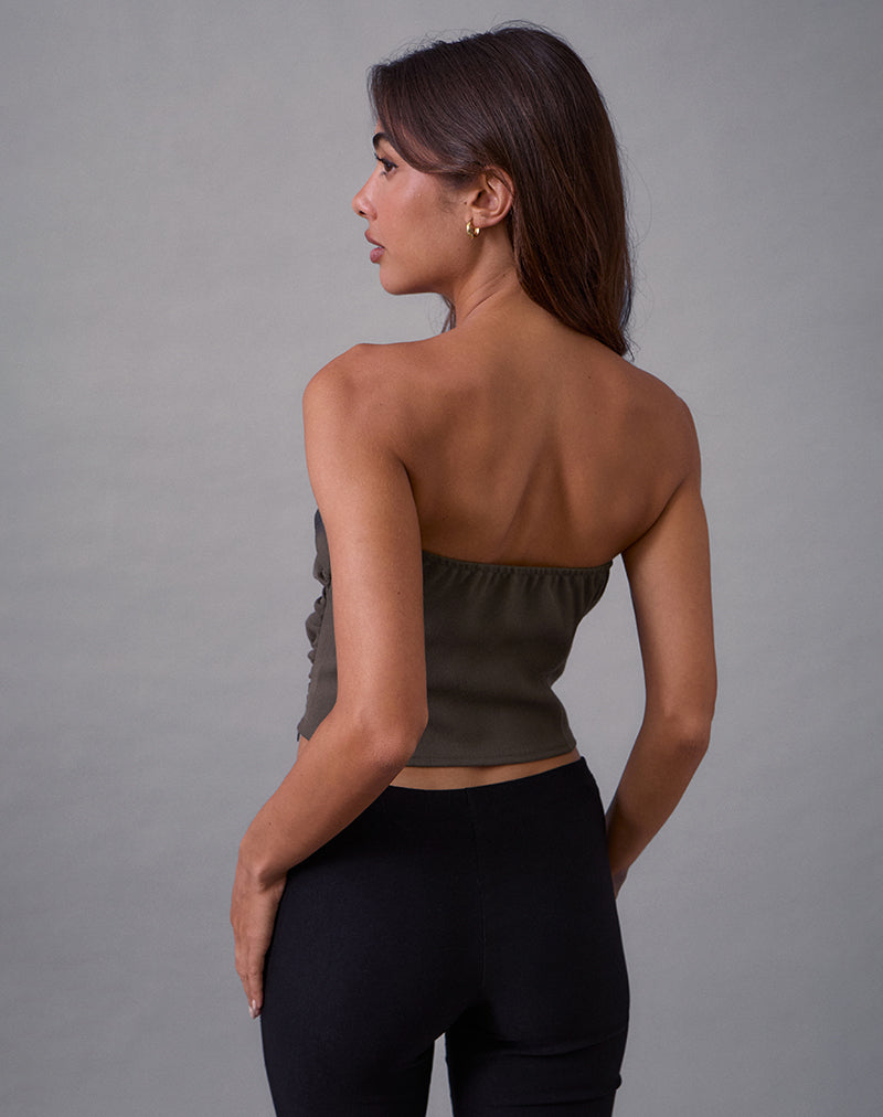 Image de Elzi Corset Top in Tailoring Dark Olive