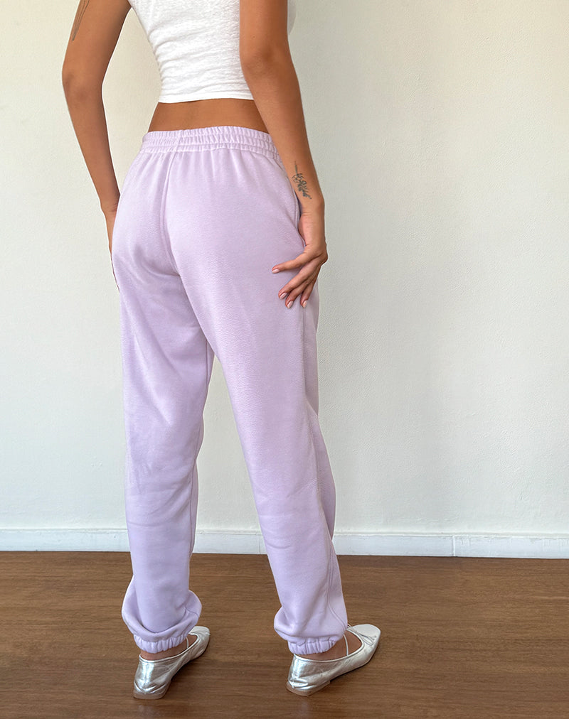 Image de Em Jogger en gris violet avec broderie de nœud