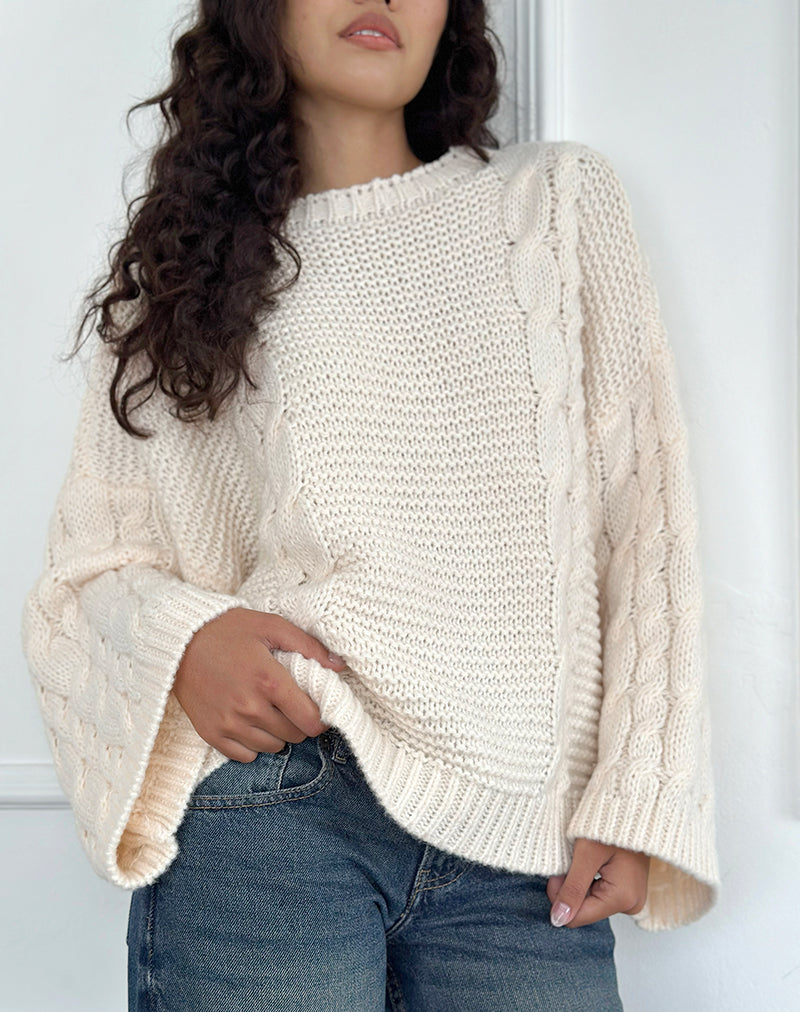 Pull Emarti en maille de luxe Ivoire