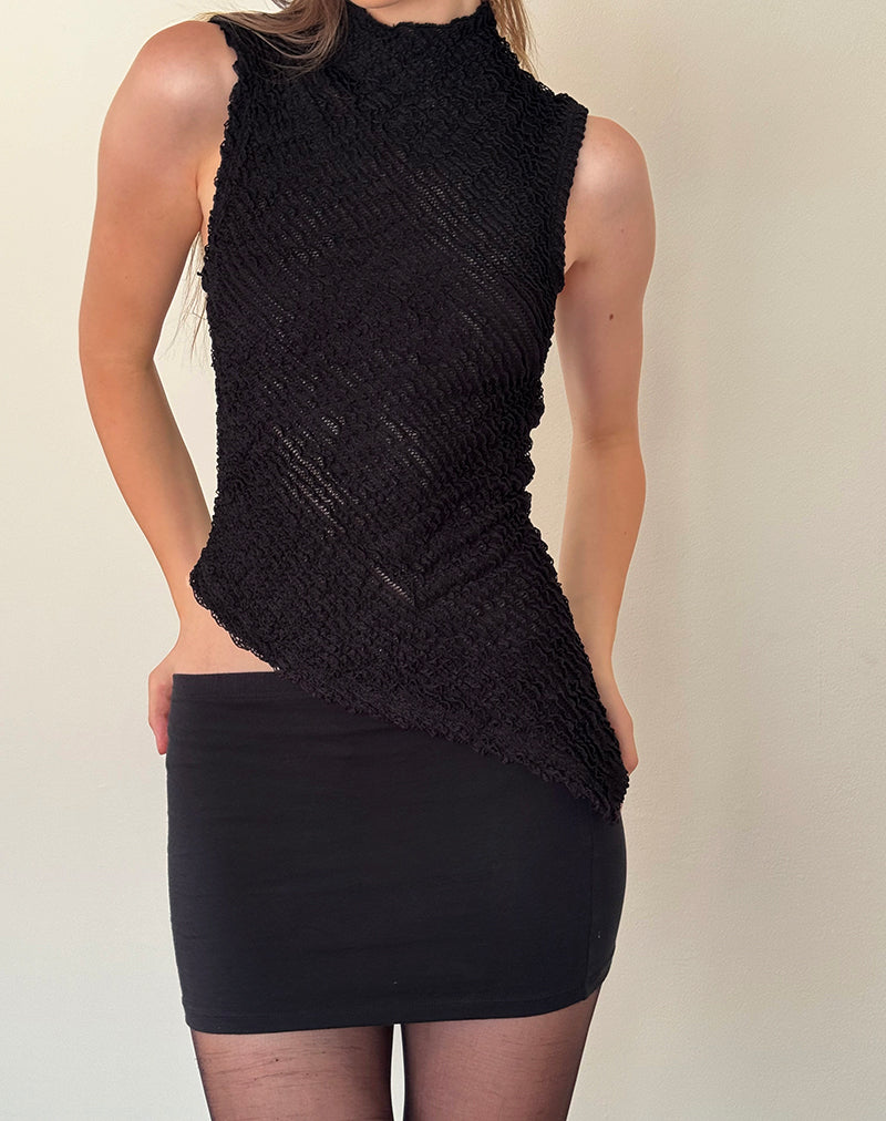Ember - Top sans manches, noir texturé