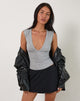 Image de Emberly Plunge Top in Grey Marl