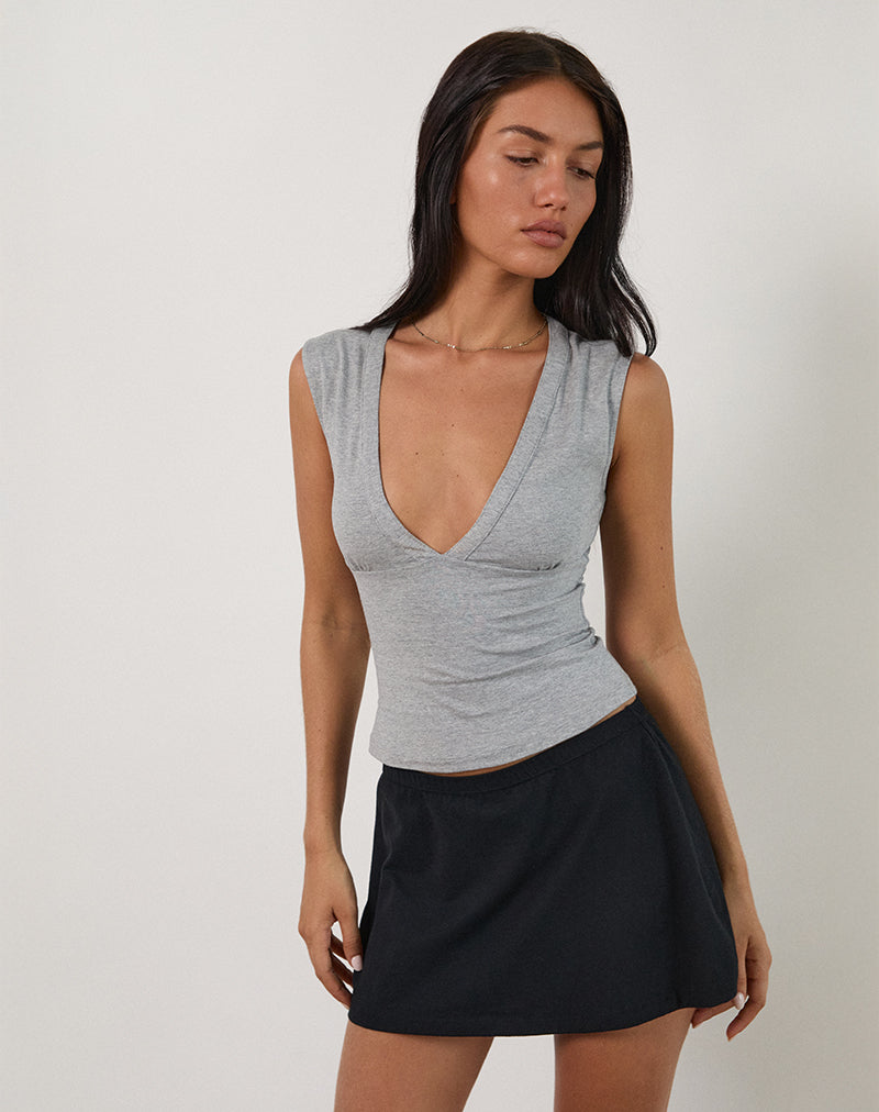 Image de Emberly Plunge Top in Grey Marl