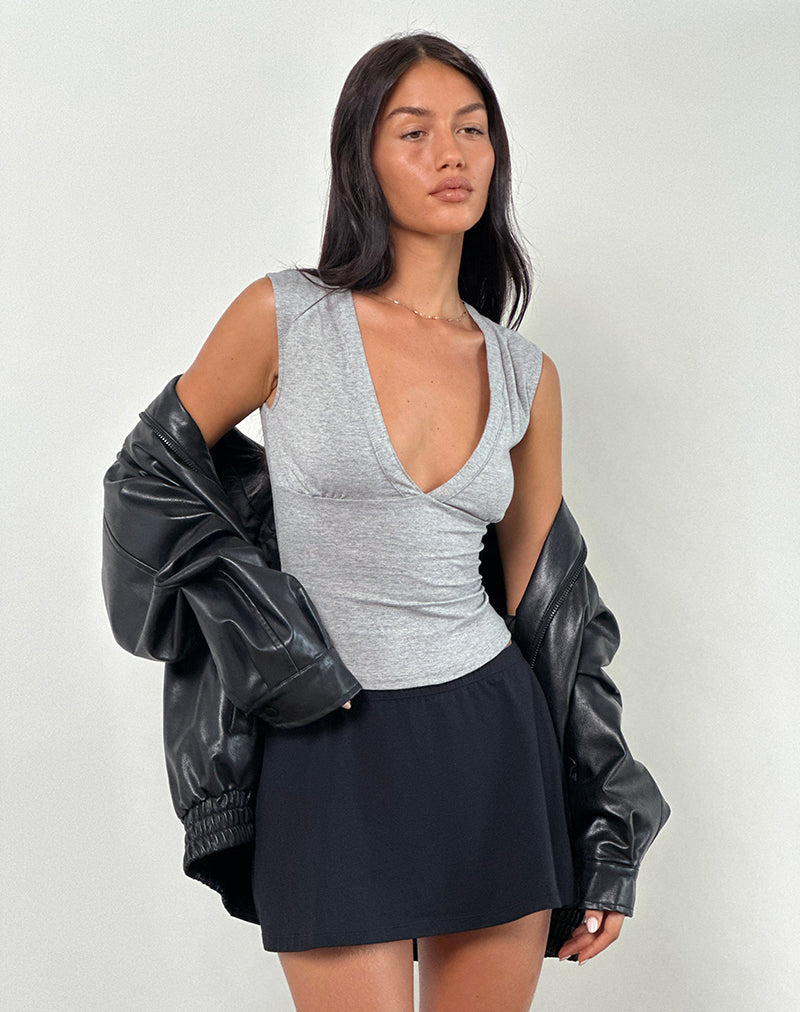 Image de Emberly Plunge Top in Grey Marl