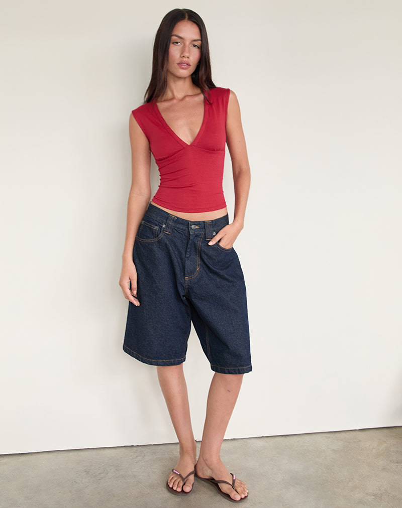 Image de Emberly Plunge Top in Adrenaline Red