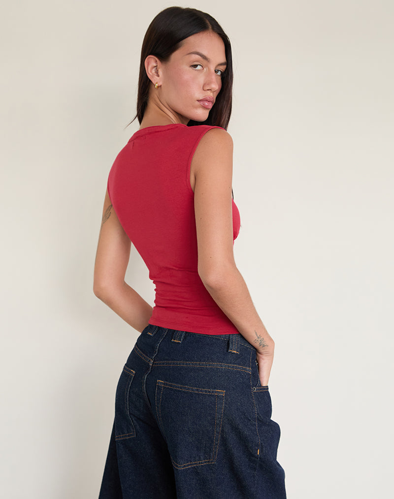 Image de Emberly Plunge Top in Adrenaline Red
