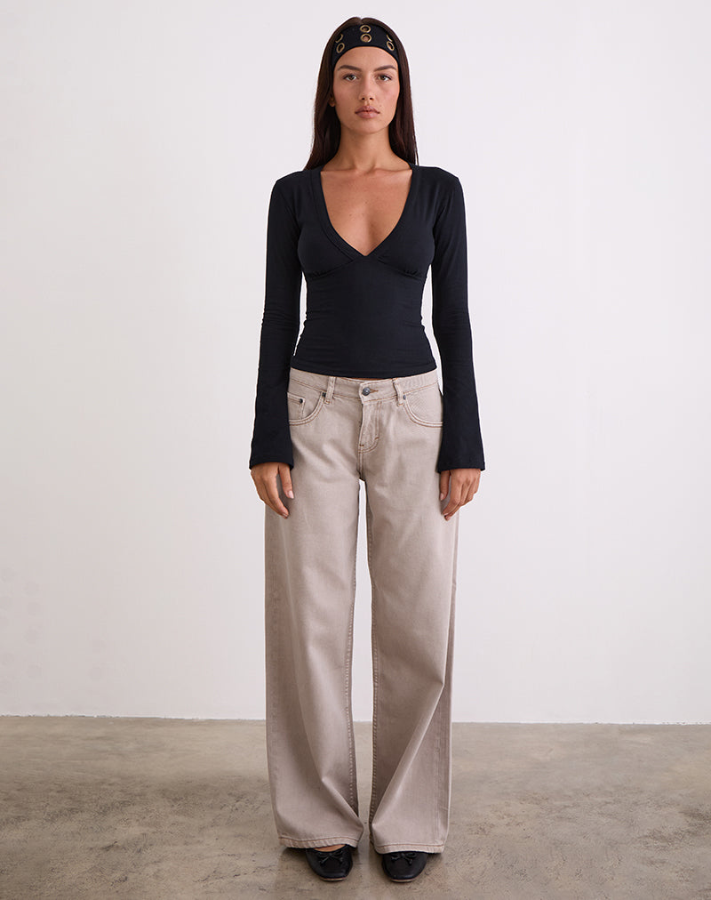 Image de Jeans spacieux à taille basse en Pebble