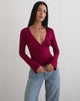 Image de Emesy Long Sleeve Top in Burgundy