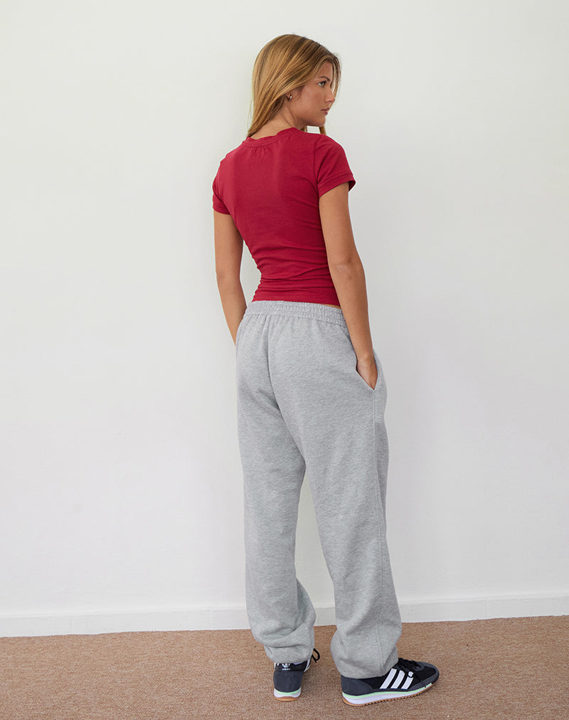 Image de Emiko Oversized Joggers en Grey Marl avec l'imprimé I Love 2010's