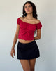 Image de Endah Bardot Top in Poplin Adrenaline Red
