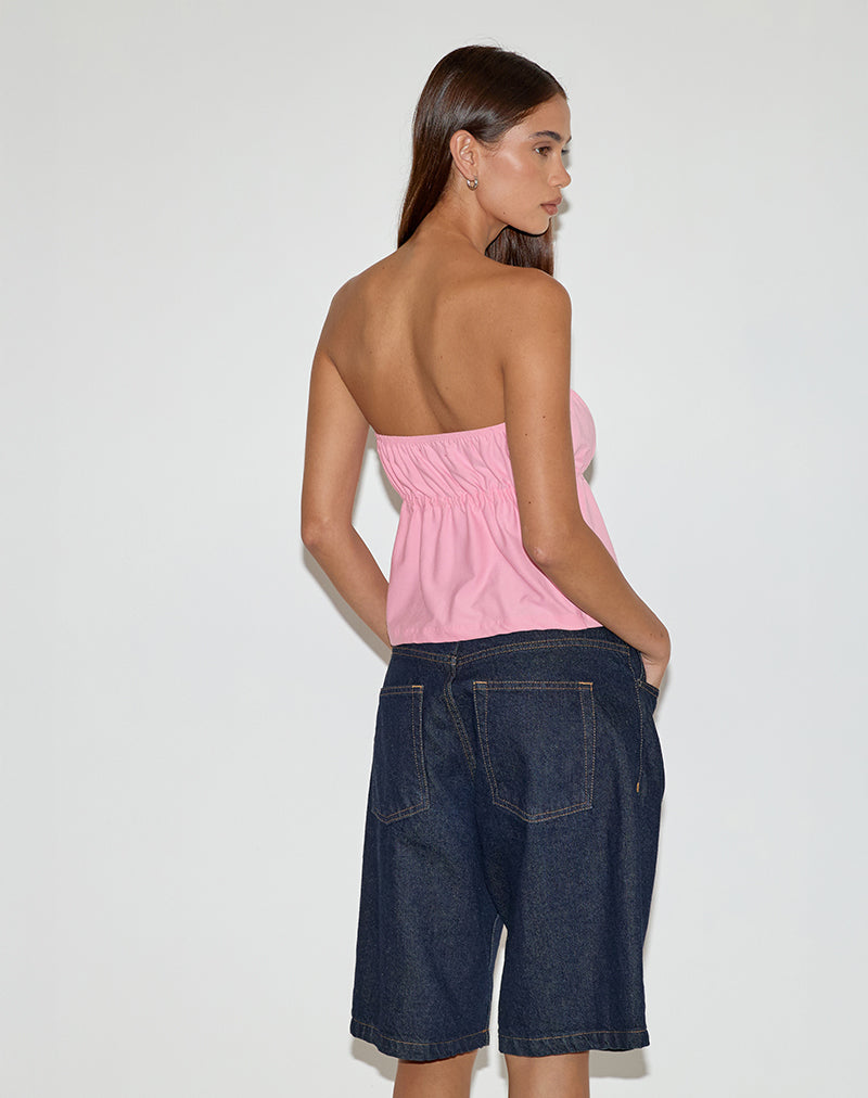 Image de Ender Tie Bandeau Top in Rayon Ballet Pink