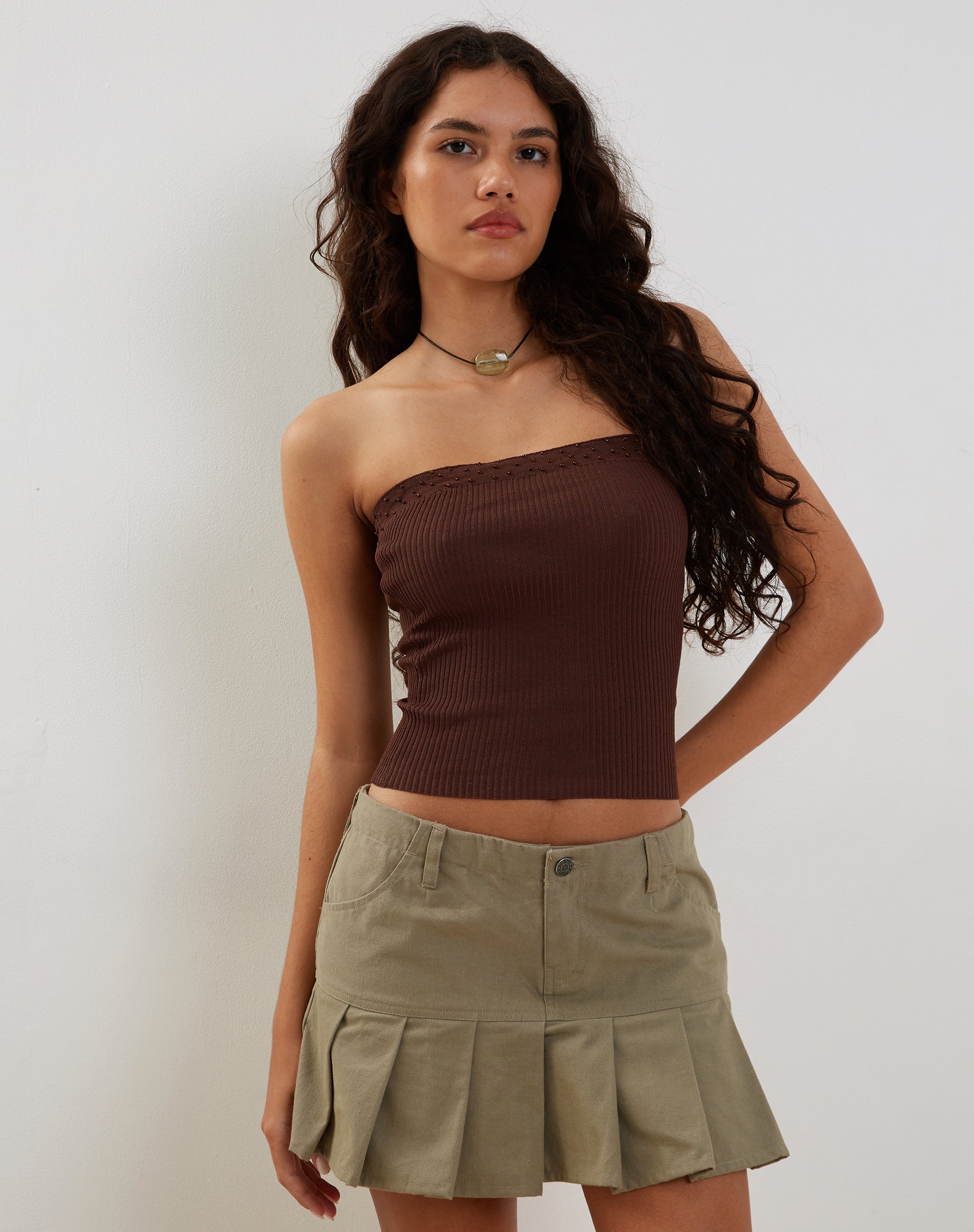 Image de Erin Tube Top in Knit Bitter Chocolate
