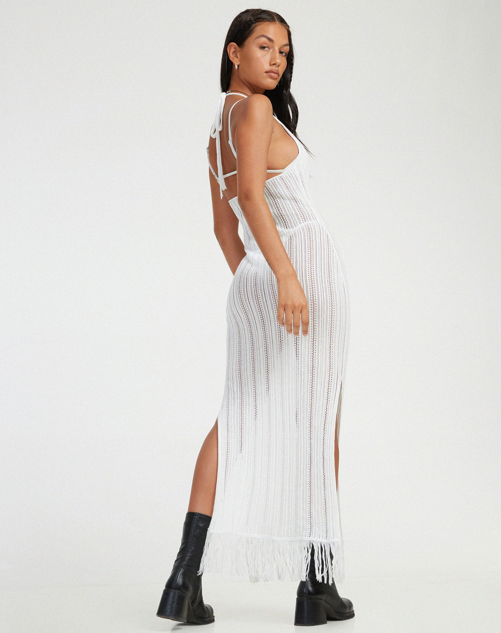 Robe longue Erla en ivoire