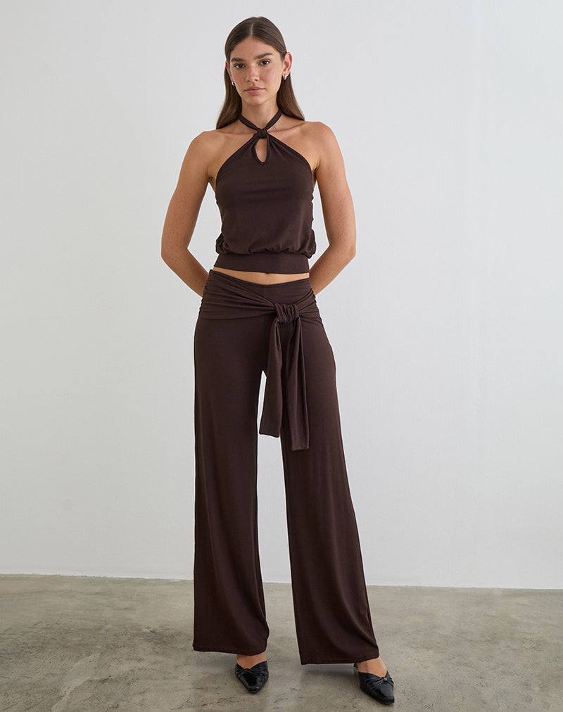 Image du pantalon Esata Wrap en chocolat amer