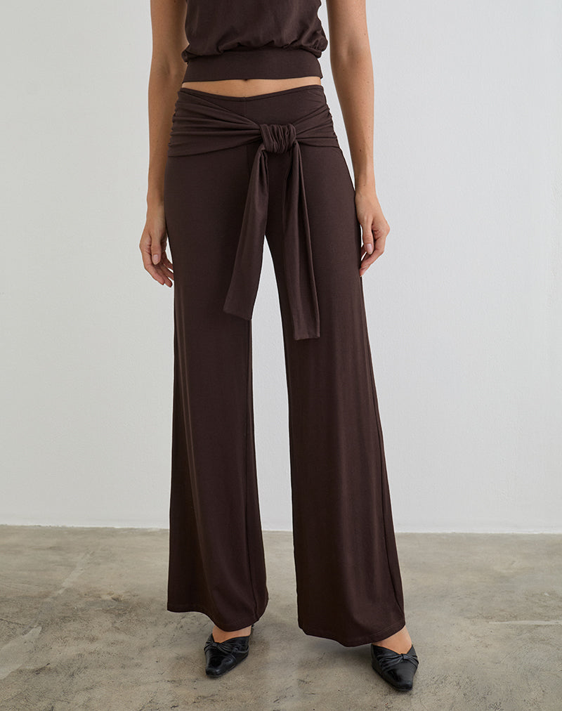 Image du pantalon Esata Wrap en chocolat amer
