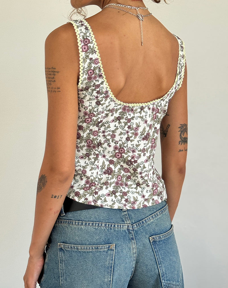 Image de Esau Tie Front Top in Vintage Bloom Ivory