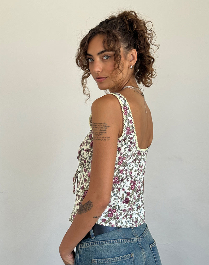 Image de Esau Tie Front Top in Vintage Bloom Ivory