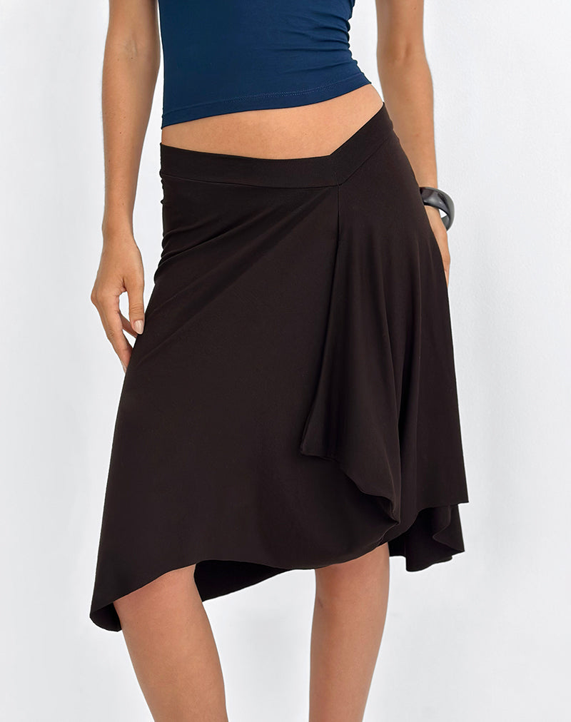 Image de Esmeray Midi Skirt In Chocolate Brown