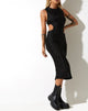 image of Estonia Midi Dress in Crinkle Black