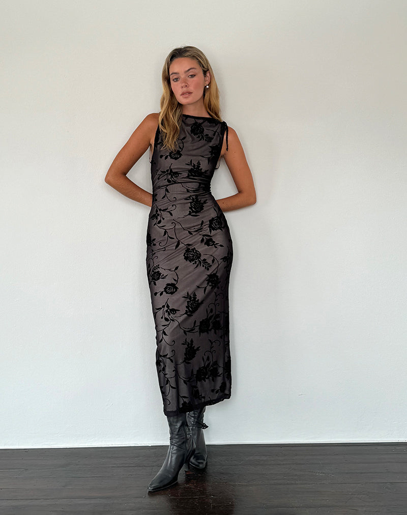 Image de Estoria Midi Dress Black Rose Flock