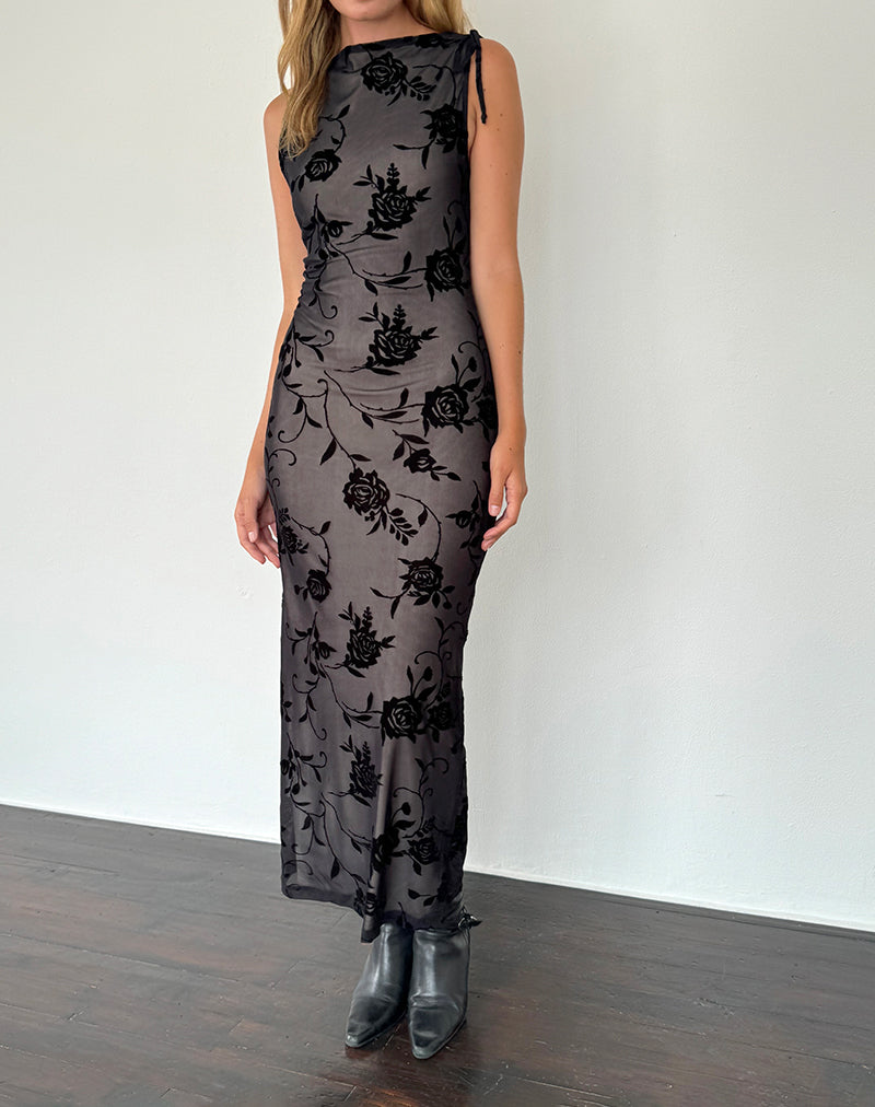 Image de Estoria Midi Dress Black Rose Flock