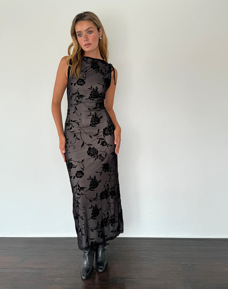 Image de Estoria Midi Dress Black Rose Flock