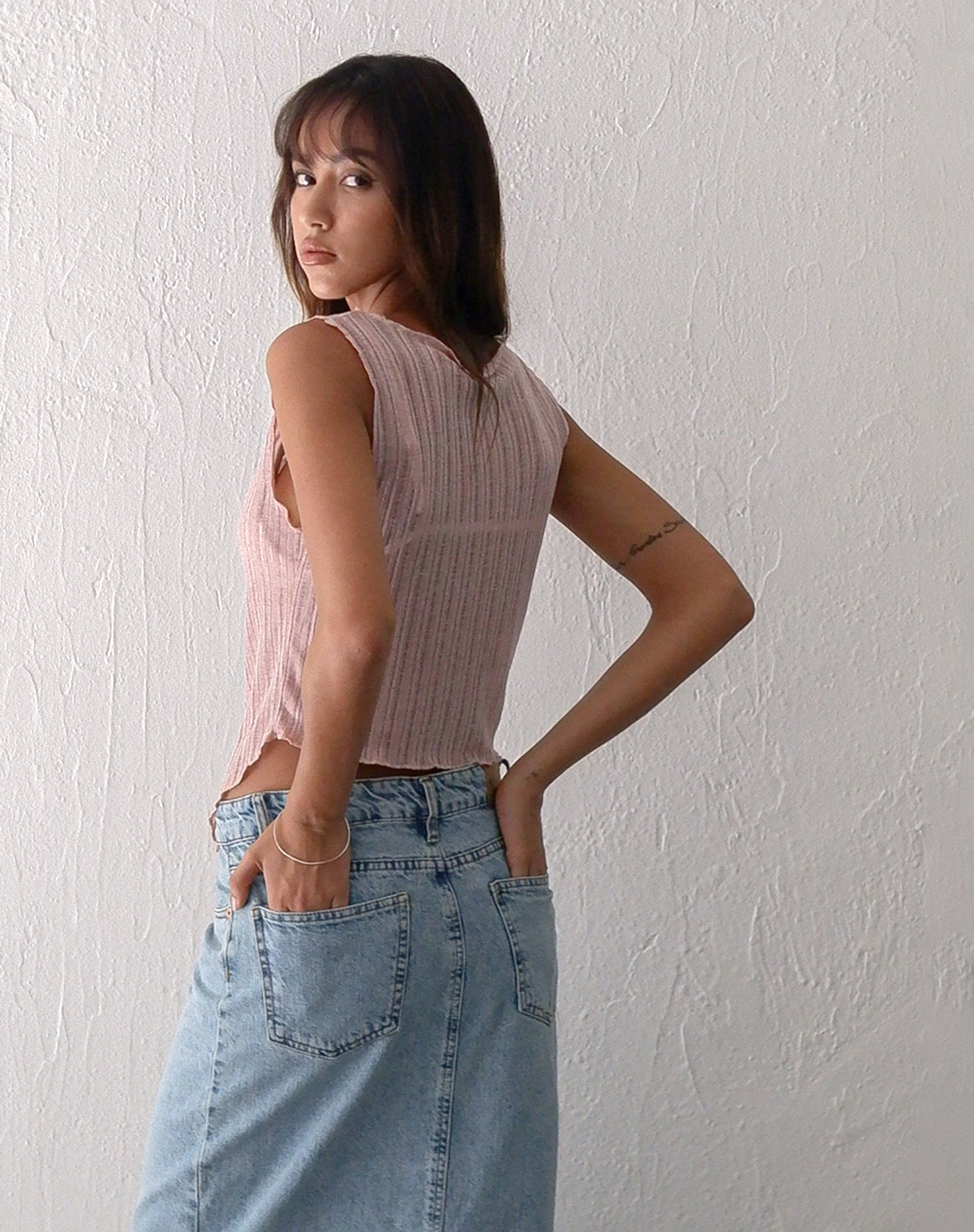 image de Etta Knitted Vest Top In Pink