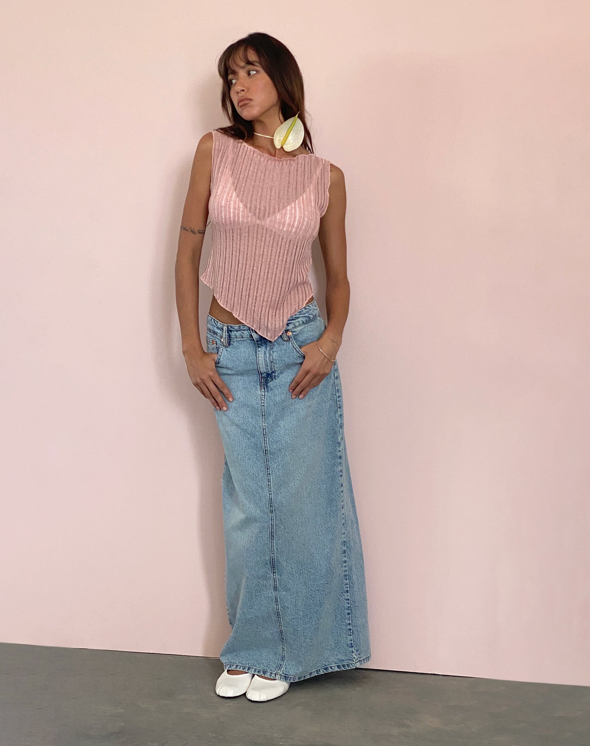 image de Etta Knitted Vest Top In Pink