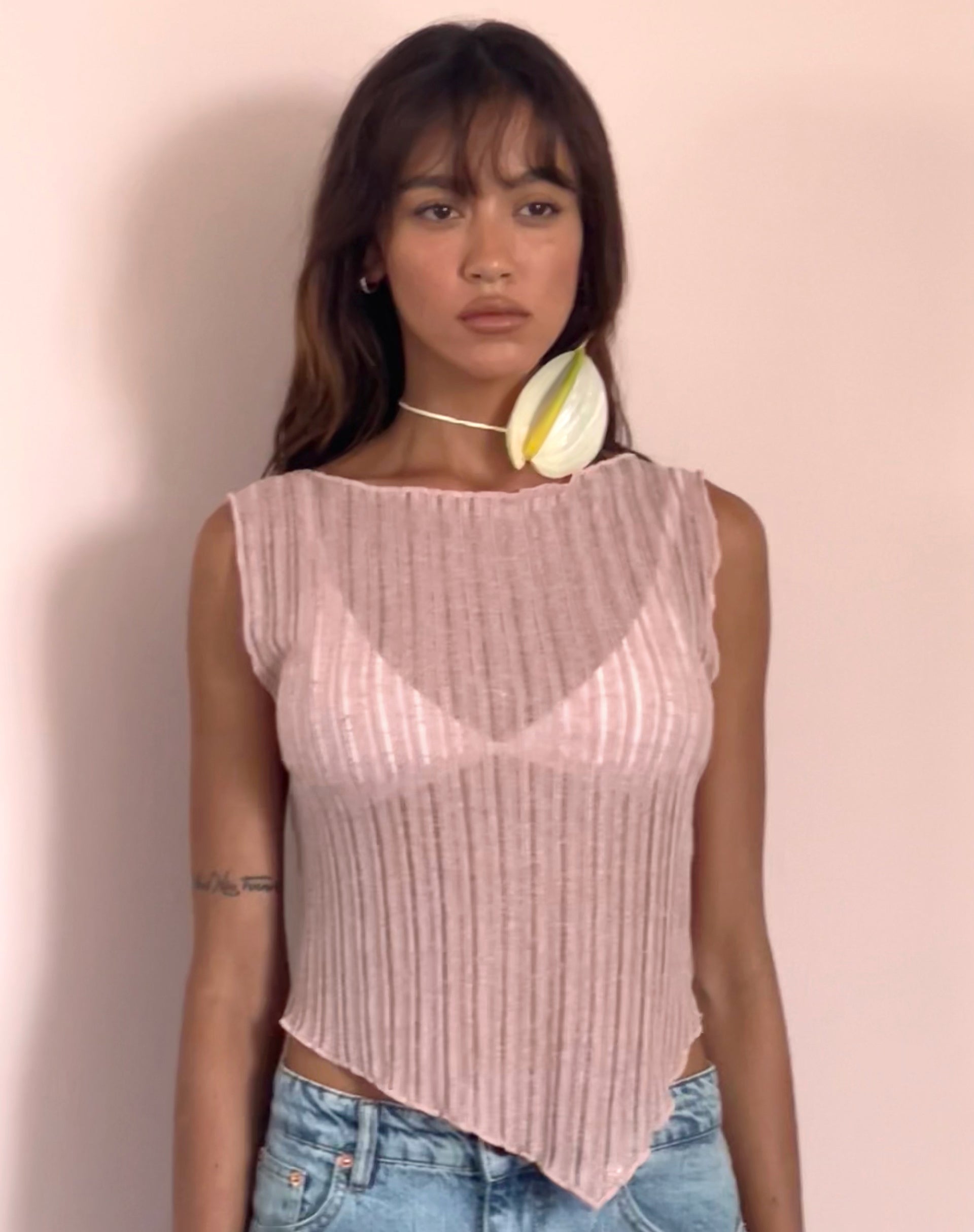 image de Etta Knitted Vest Top In Pink