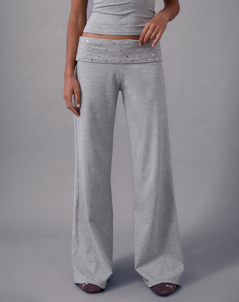 Image de Nevivi Foldover Trouser in Studded Grey Marl