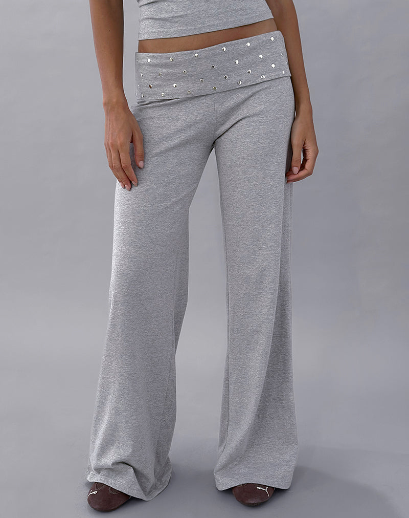 Image de Nevivi Foldover Trouser in Studded Grey Marl