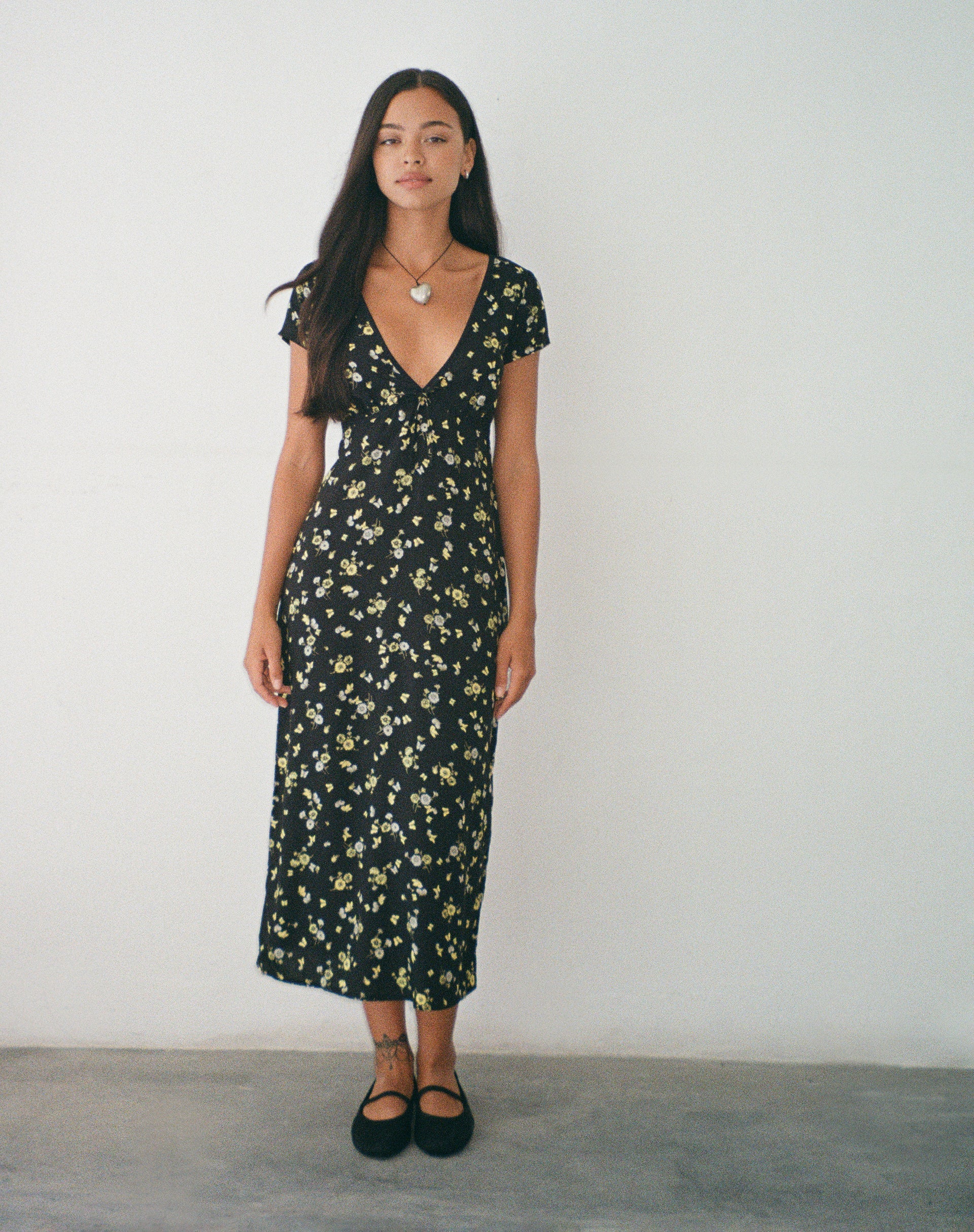 Image de Eviaso Midi Dress in Lemon and Lime Black