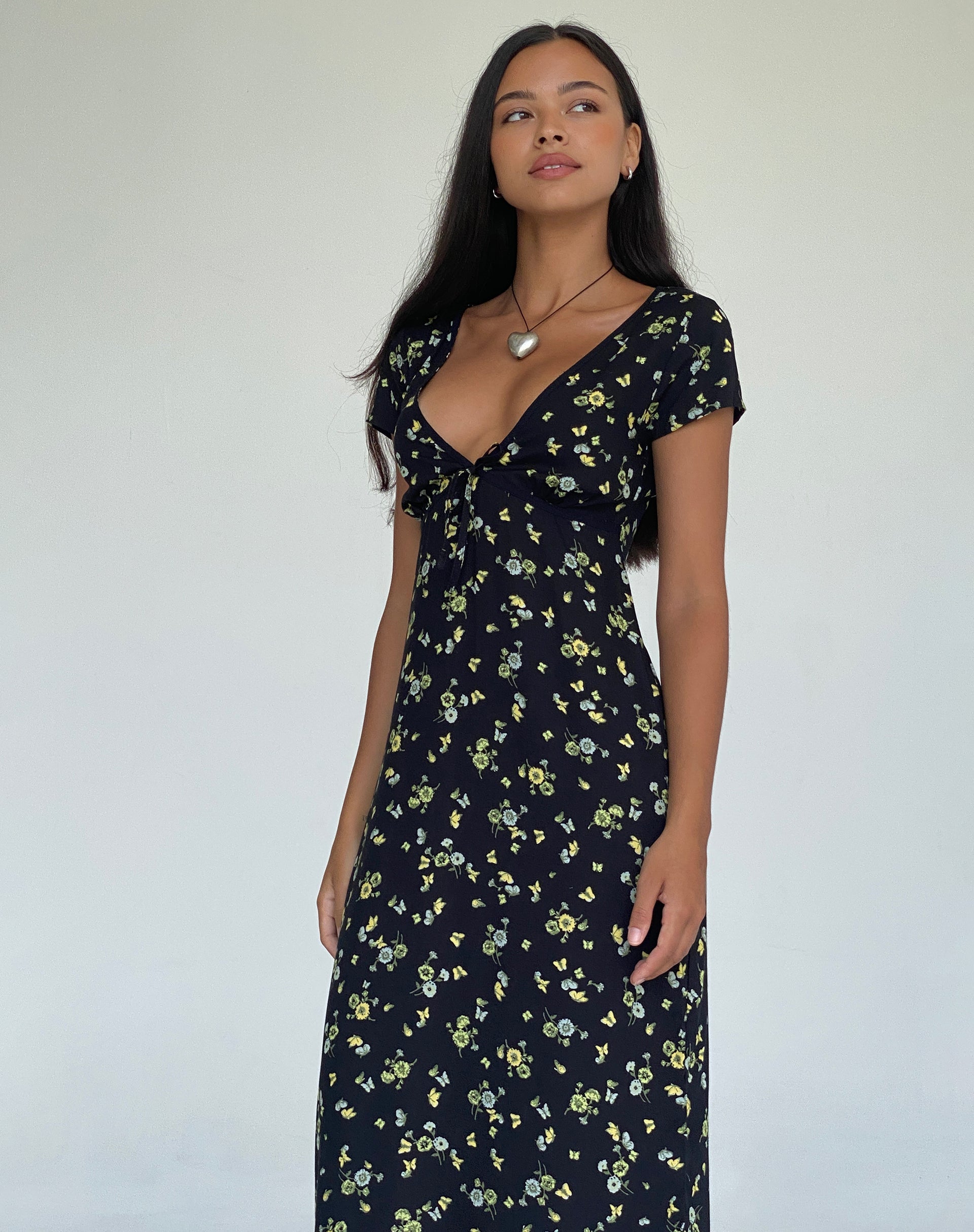 Image de Eviaso Midi Dress in Lemon and Lime Black