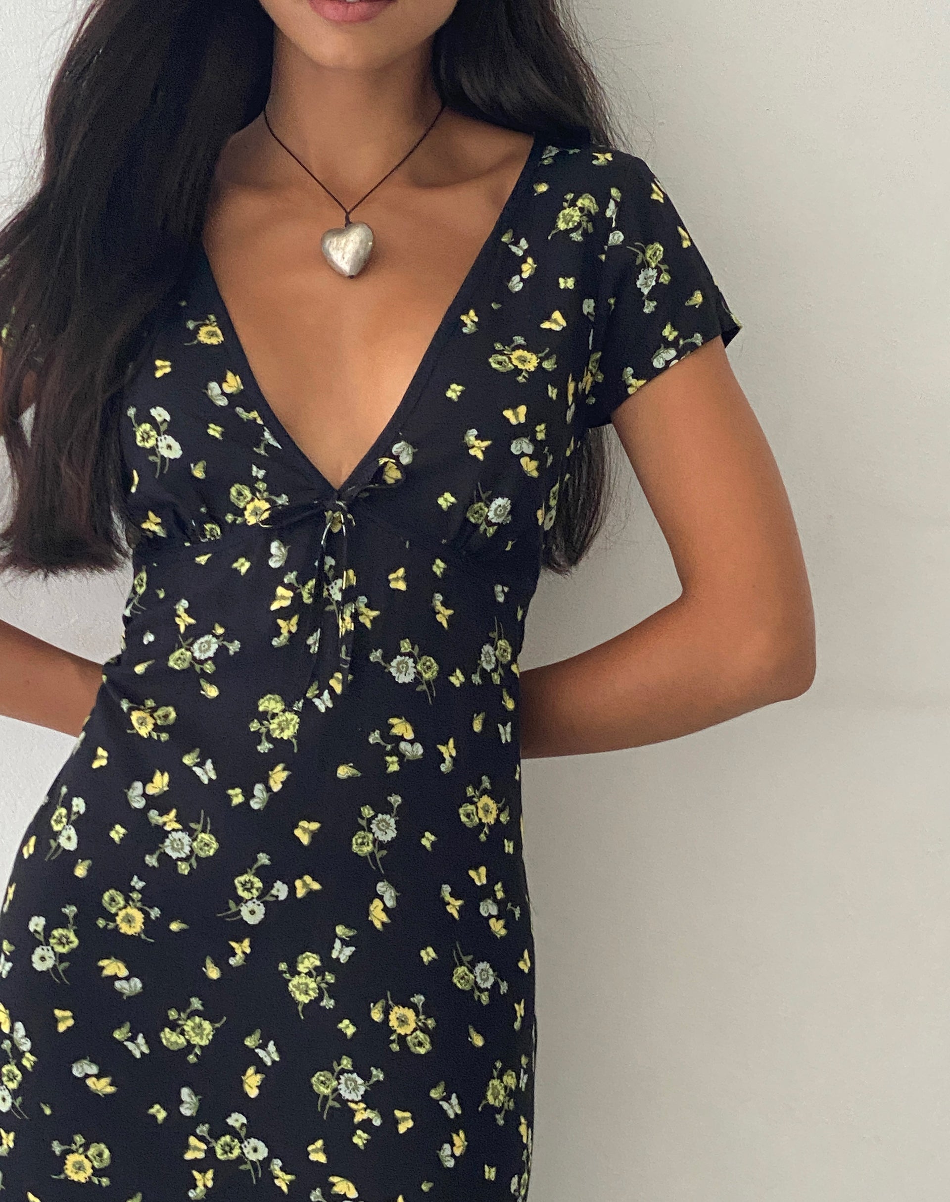 Image de Eviaso Midi Dress in Lemon and Lime Black