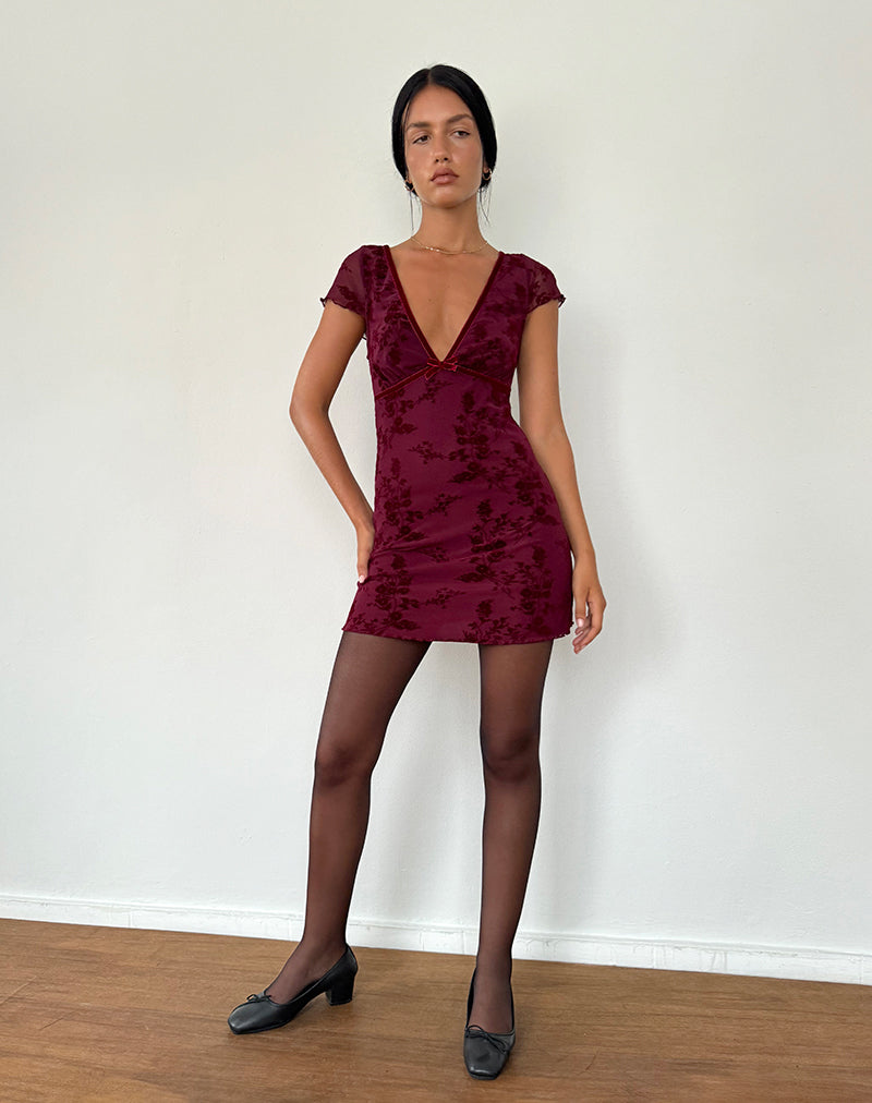 Image de la robe Evilia en fleur botanique Marron