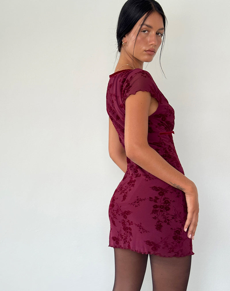 Image de la robe Evilia en fleur botanique Marron