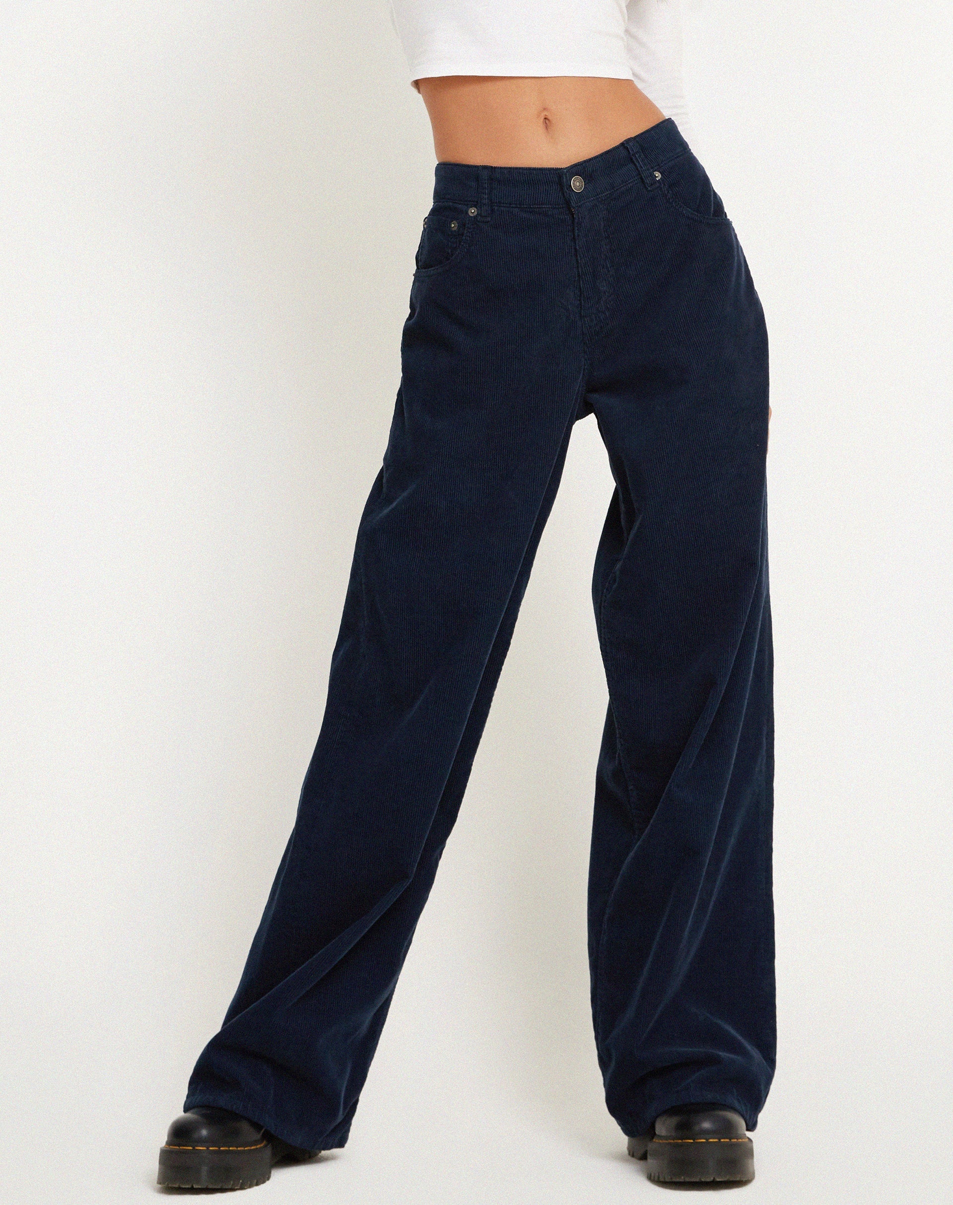 Image de Roomy Jeans Extra Wide en Cord Navy