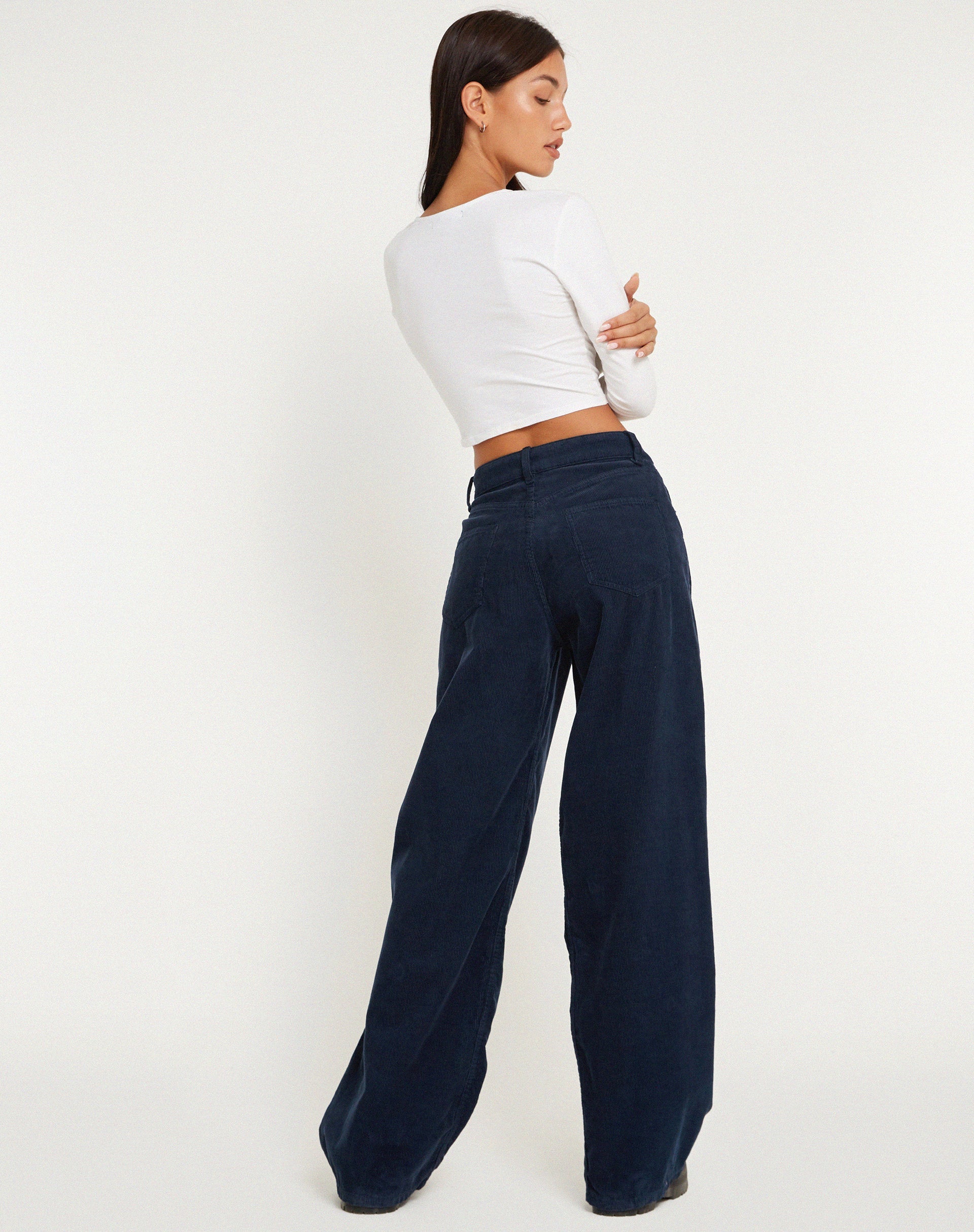 Image de Roomy Jeans Extra Wide en Cord Navy